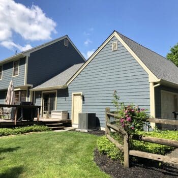 Beautiful New Britain PA Home with exterior upgrades such as James Hardie Siding in Evening Blue.