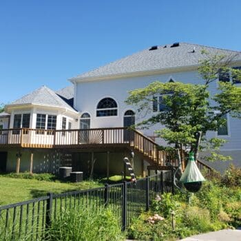 rear view of a home in Ottsville Pa with new hardie board siding