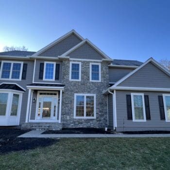 Home is Maple Glen, PA with new James Hardie Fiber Cement siding and ProVia windows and door